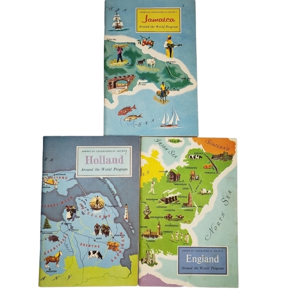 American Geographical Society Vintage Around the World Program Books Set of 5 - Picture 5 of 9